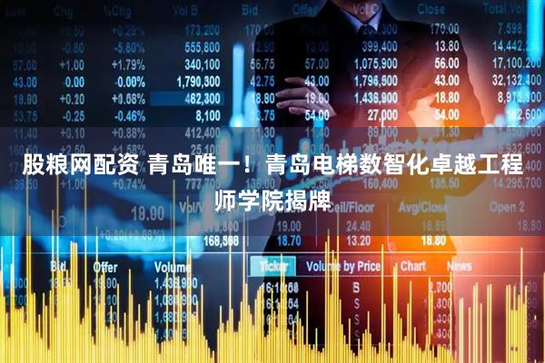 股粮网配资 青岛唯一！青岛电梯数智化卓越工程师学院揭牌